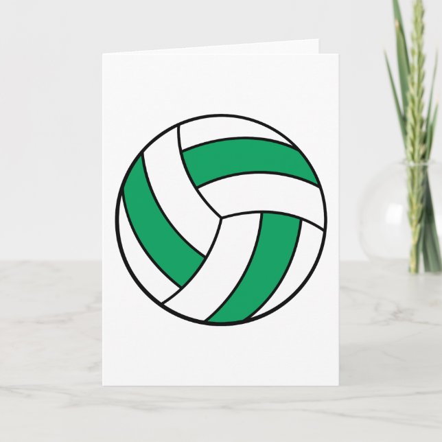 Carte volley-ball vert et blanc (Devant)