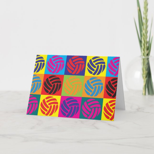 Carte Volleyball Pop Art (Devant)