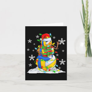 Carte Volleyball Snowman Noël Arbre Lumières Noël Pjs