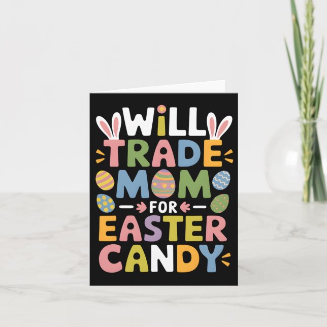 Carte Vont Échanger Maman Pour Pâques Candy Oeufs Enfant (Devant)