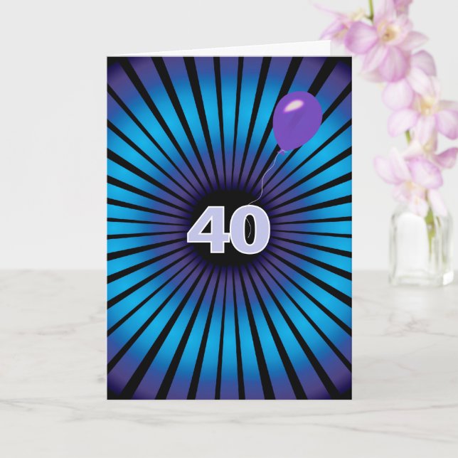 Carte Vortex Abstrait Pour 40e anniversaire (Orchidée)