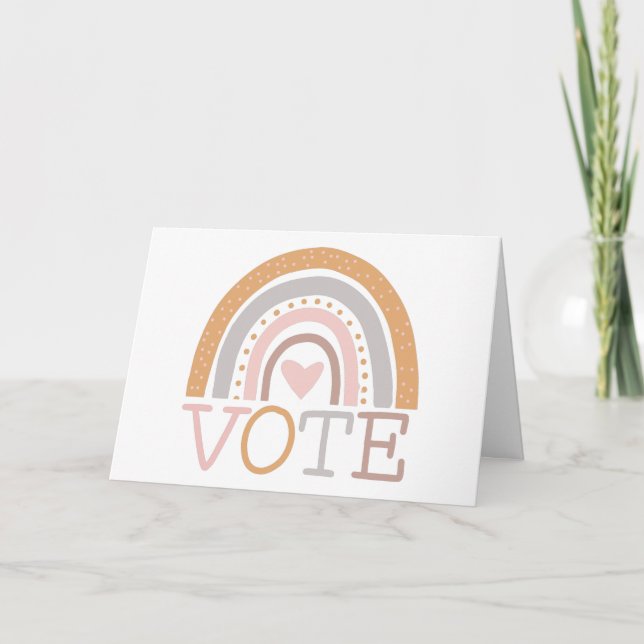 Carte Vote | Cute Pastel Rainbow Text Design (Devant)