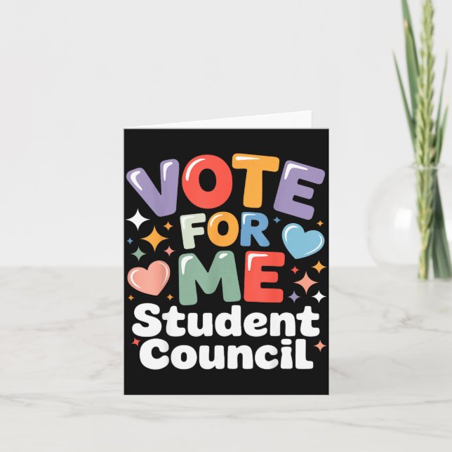 Carte Vote For Me Student Council Vibes School Election  (Devant)
