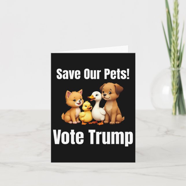 Carte Vote pour nos animaux de compagnie Trump drôle pol (Devant)
