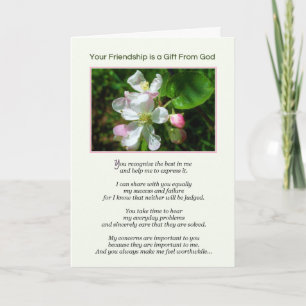 Carte Votre amitié est un cadeau de Dieu