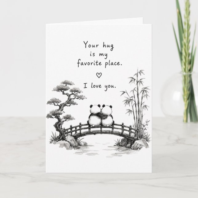 Carte Votre câlin est mon endroit préféré de salutation (Devant)