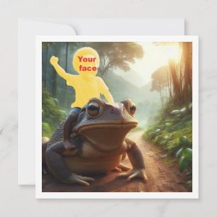 Carte Votre enfant chevauchant une grenouille, mettez mo