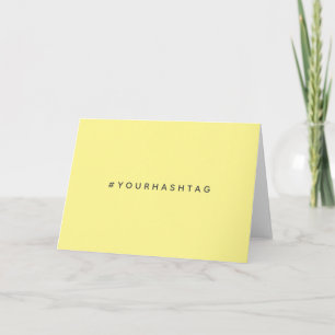 Carte Votre Hashtag #  Mette tendance jaune citron moder