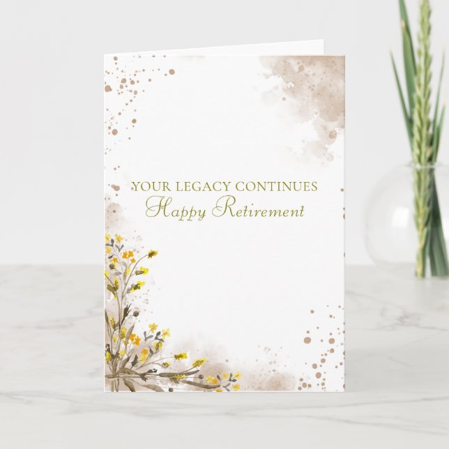Carte Votre héritage continue Cadeau de retraite élégant (Devant)