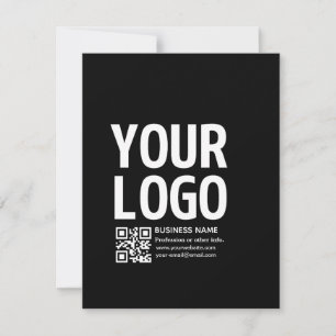 Carte Votre logo avec code QR et texte modifiables