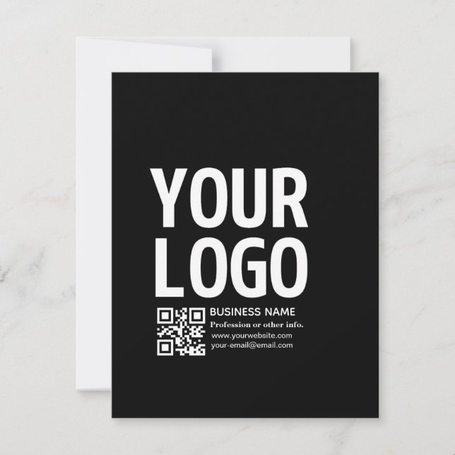 Carte Votre logo avec code QR et texte modifiables  (Devant)
