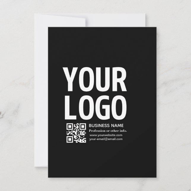 Carte Votre logo avec code QR et texte modifiables  (Devant)