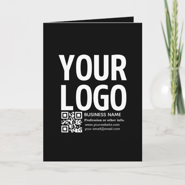 Carte Votre logo avec code QR et texte modifiables  (Devant)