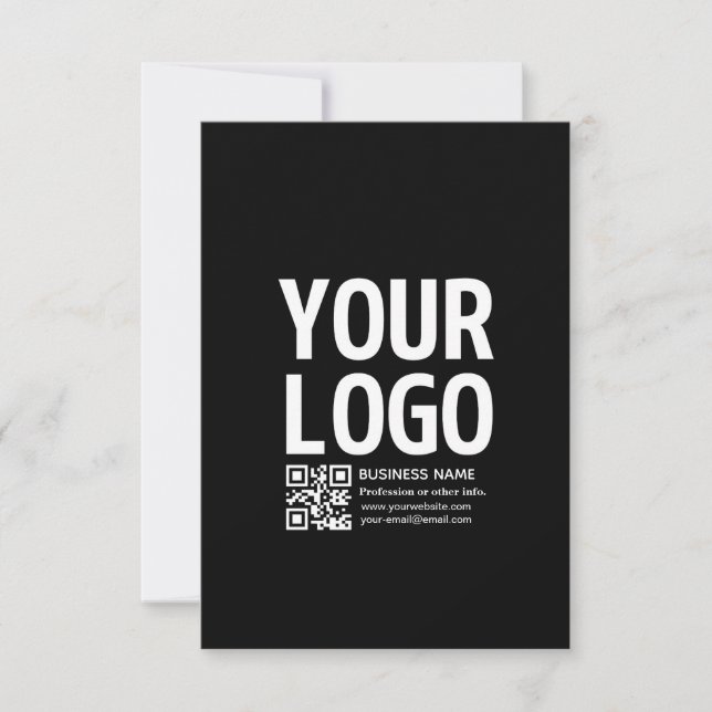 Carte Votre logo avec code QR et texte modifiables  (Devant)