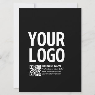 Carte Votre logo avec code QR et texte modifiables