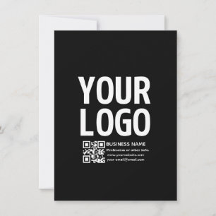 Carte Votre logo avec code QR et texte modifiables