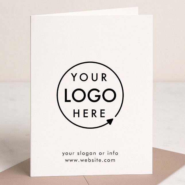 Carte Votre logo | Entreprise Moderne Minimaliste (Modern sleek white business folded greeting card by Guava - elegant, professional, and customizable)