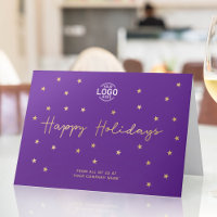 Votre logo Gold Stars Moderne Purple Business Happ