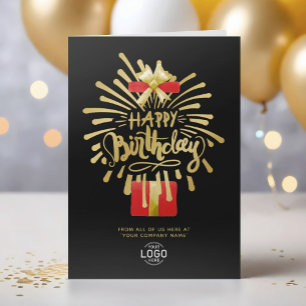 Carte Votre logo Red Gold Fireworks Black Group Annivers