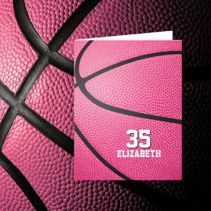 Carte votre message personnalisé filles basket rose anni
