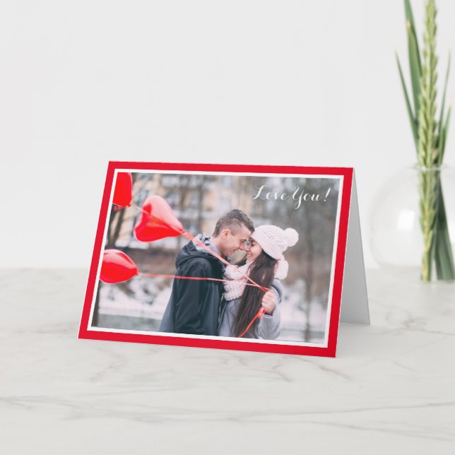Carte Votre photo Custom Love You Valentine's Day (Devant)