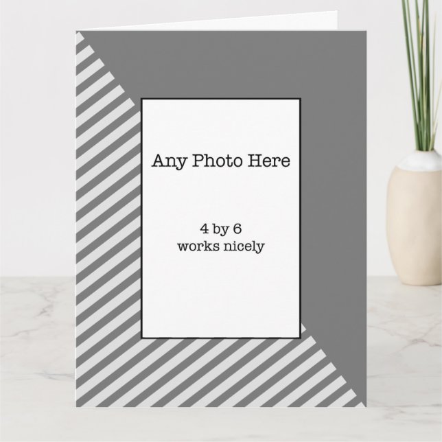 Carte Votre photo dans un Joyeux Fête des Pères gris  (Devant)