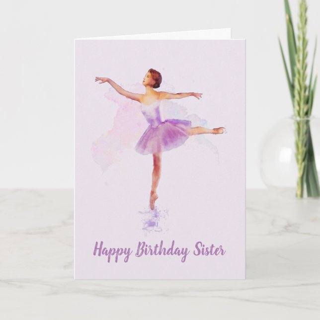 Carte Votre propre texte sur cette belle Lilac Ballerina (Devant)