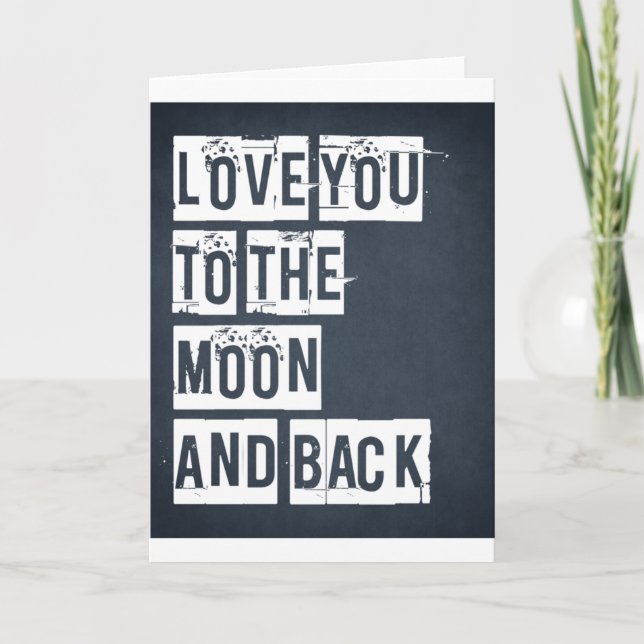 Carte Vous Aimez À La Lune Et À L'Arrière (Devant)