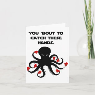 Carte Vous Allez Attraper Ces Mains Octopus Boxe