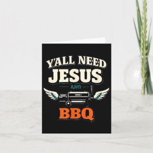 Carte Vous avez besoin de Jésus et de BBQ drôle Texas Sm