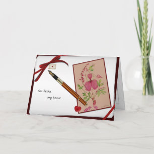 Carte Vous avez brisé mon coeur