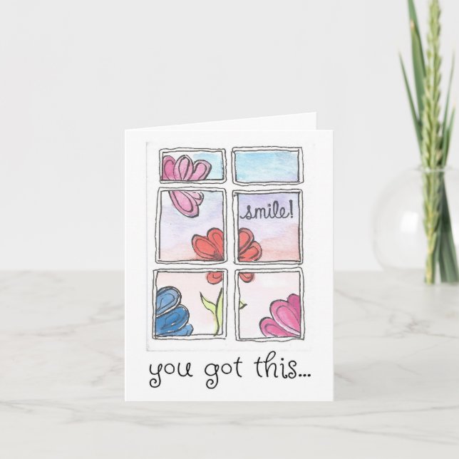 Carte Vous Avez Ça, Aquarelle Fleurs Art Print (Devant)