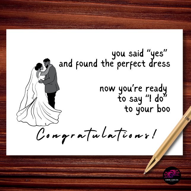 Carte Vous avez dit oui Mariée Fiançailles Félicitations (From “yes” to the perfect dress to “I do” with her boo. The wedding journey begins!)