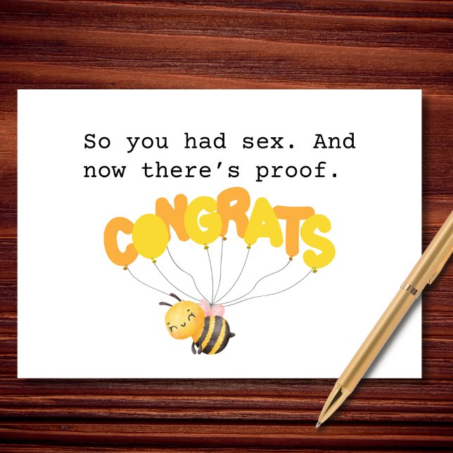 Carte "Vous Avez Eu Le Sexe" Funny Bébé Félicitations (Créateur téléchargé)