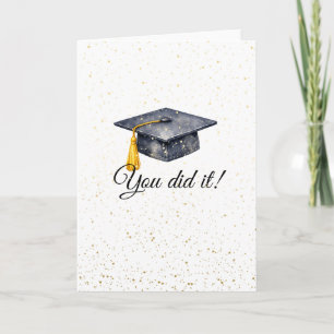 Carte Vous avez réussi Diplômé Aquarelle Cap Simple