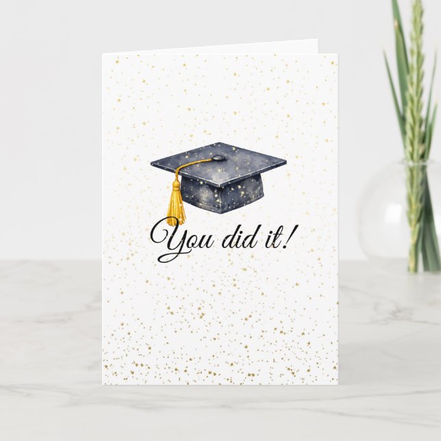 Carte Vous avez réussi Diplômé Aquarelle Cap Simple  (Devant)