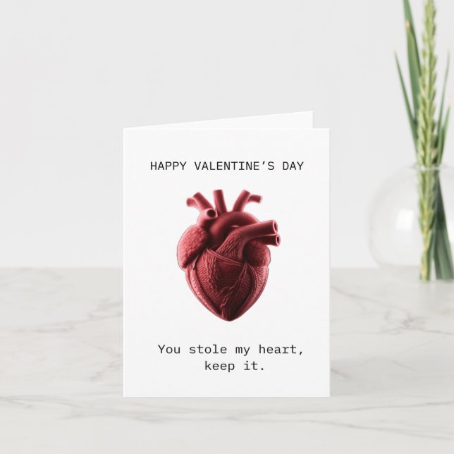 Carte Vous avez volé mon cœur à la Saint-Valentin (Devant)