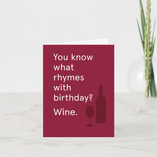 Carte Vous Connaissez Quelles rimes avec l'anniversaire? (Devant)