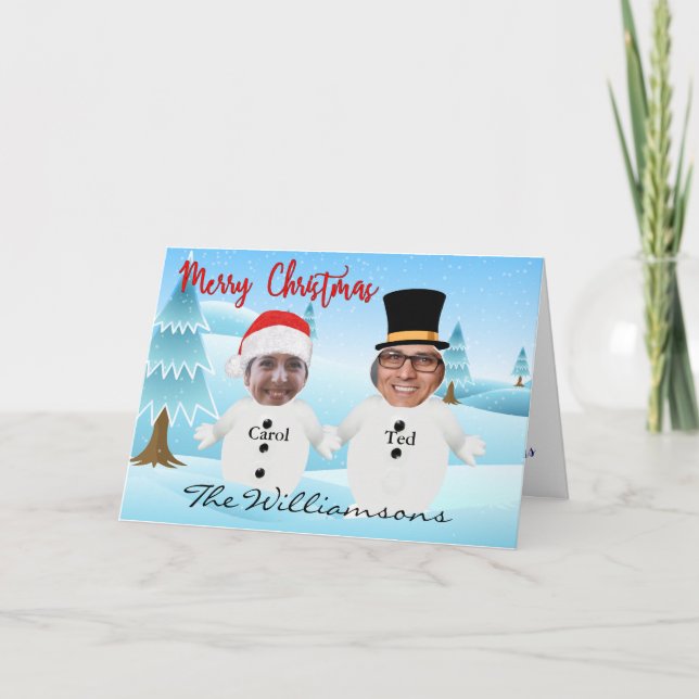 Carte Vous Deux Comme Mignons Snowmen Drôle Noël (Devant)