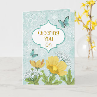 Carte Vous Encourageant Fleurs Bleues du Jardin