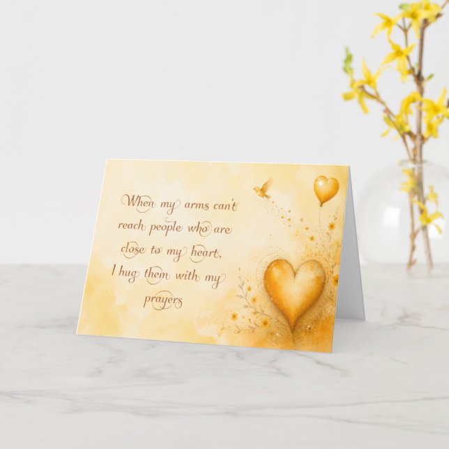 Carte Vous Enlaçant de Mes Prières (Fleur jaune)