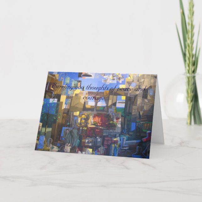 Carte Vous envoyant des pensées de paix et de courage… (Devant)