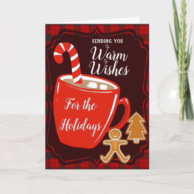 Carte vous envoyer des voeux chaleureux pour les fêtes n (Devant)