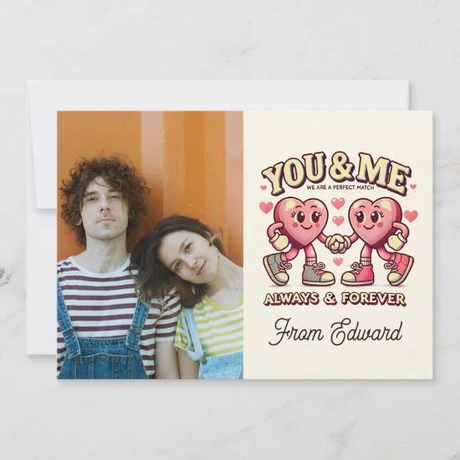 Carte Vous et moi parfaits match valentines Photo (Devant)