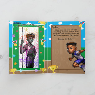 Carte Vous Êtes A-Maze Black Boys Track Star Anniversair