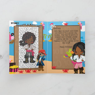 Carte Vous êtes A-Maze-ing Black Girls Pirate Birthday