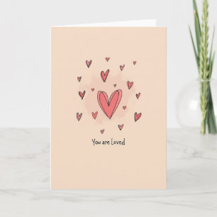 Carte Vous êtes aimé coeurs