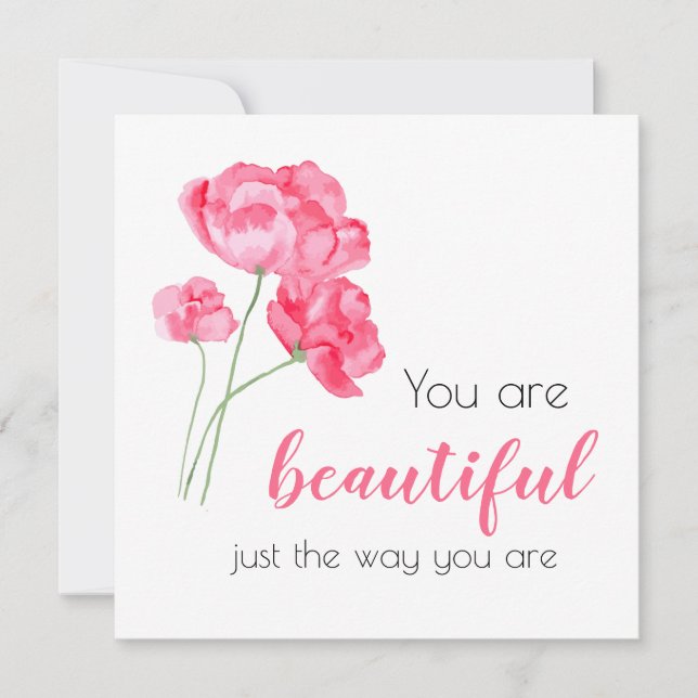 Carte Vous Êtes Beau Comme Vous Êtes Rose Fleur (Devant)