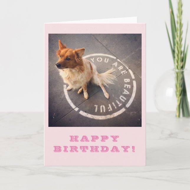 Carte VOUS ÊTES BEAUX • JOYEUX ANNIVERSAIRE ! (rose) (Devant)