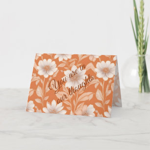 Carte Vous êtes dans nos pensées - Fleurs blanches sur o